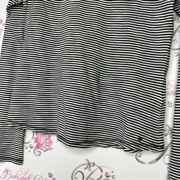 Ralph Lauren shirt long sleeve striped black and white with metal emblem logo - Picture 3 of 11